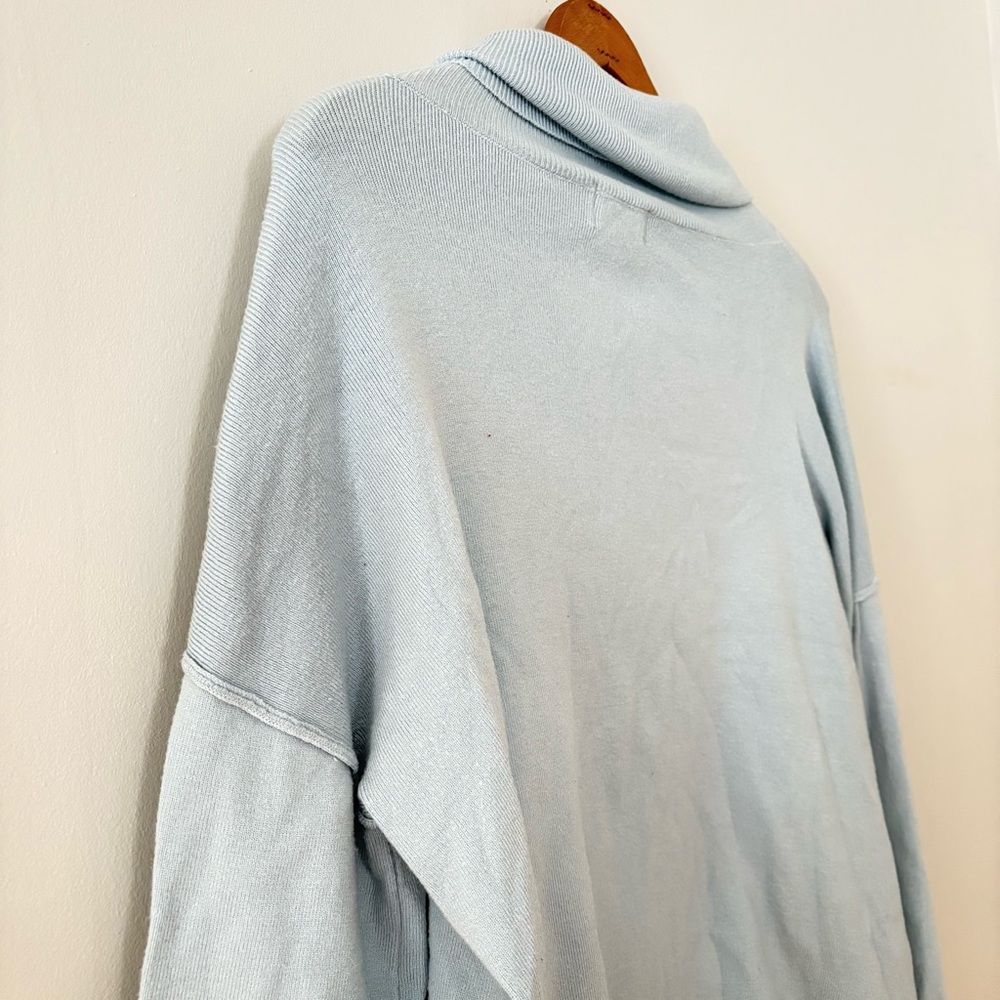 VICI Size Small Light Blue Mock Neck Sweater | Soft Knit Pullover | Minimalist - Picture 5 of 8